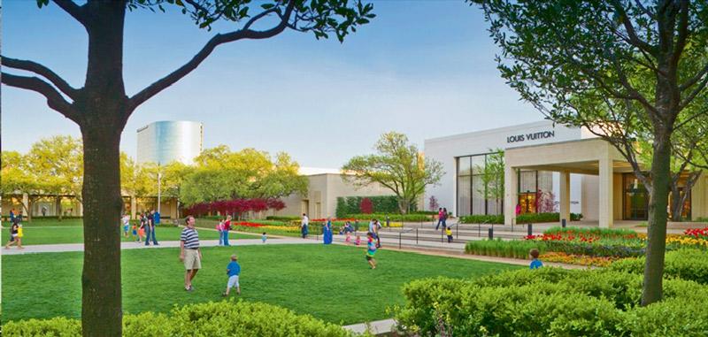 CenterPark at NorthPark Center (Dallas TX). Terraced flower beds outside of  Louis Vuitton.