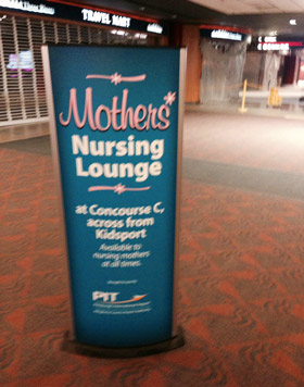 Mothers Nursing Room sign at Pittsburgh International Airport