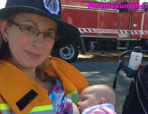Photo of Australian Firefighter Nursing Baby Goes Viral
