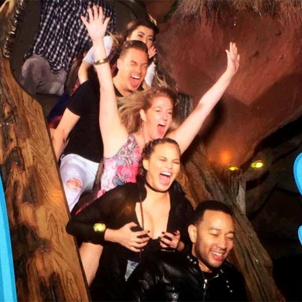 Chrissy Teigen Hits Splash Mountain, "MY MILK"