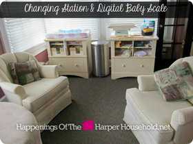 Baby changing stations and weight scale