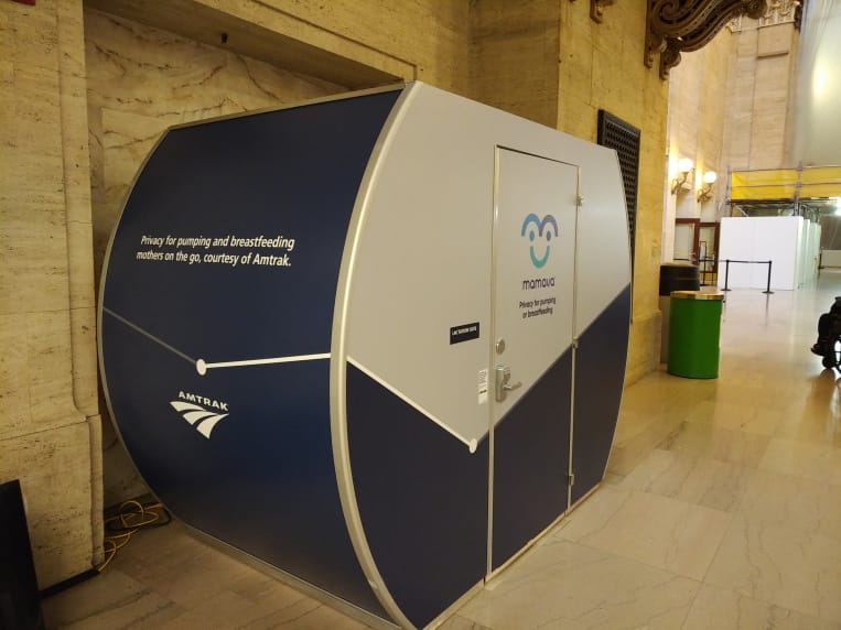 Amtrak Chicago Union Station lactation pod.